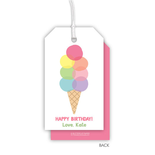 Ice Cream Cone Hanging Gift Tags